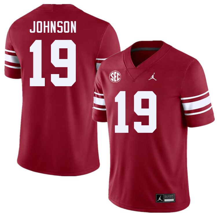 Men #19 Jacobe Johnson Oklahoma Sooners 2024 SEC Conference College Football Jerseys-Throwback